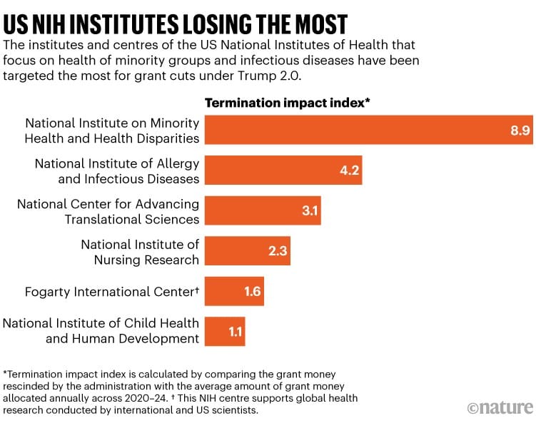 NIH拨款终止领域分布